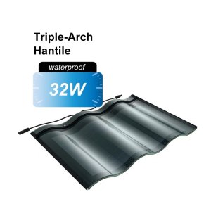 GreenMore 32W Tri-curved Arch Solar Tiles with Waterproof Frame