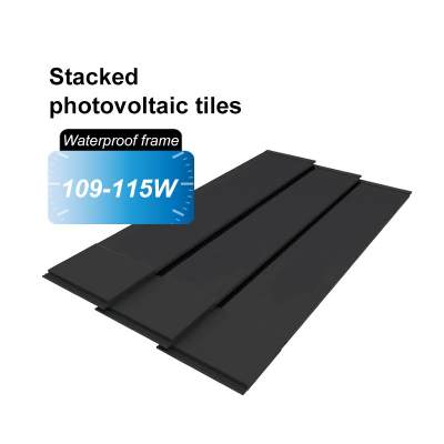 GreenMore 109-115W Black Stacked Waterproof Frame Solar Tiles