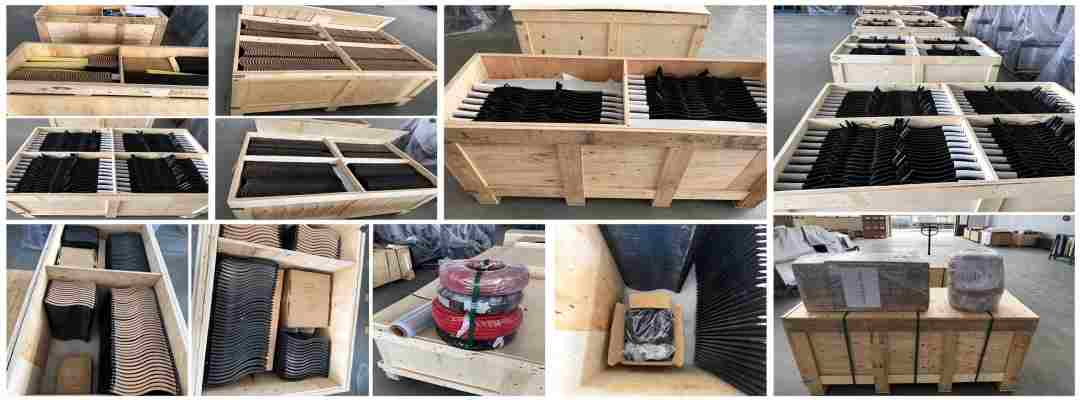 greenmore-solar-roof-tile-packaging-and-shipping Real-life photo of GreenMore solar tiles and matching cables in shockproof wooden crates at the factory.