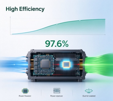 High efficiency power conversion with 97.6% peak performance