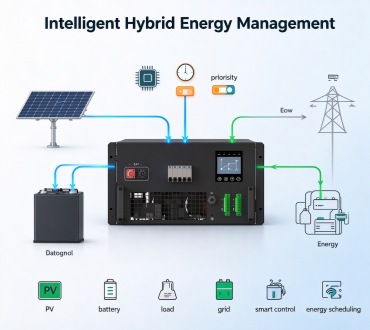 Intelligent hybrid energy management with ATS automatic switching