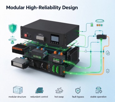 Modular rack-mounted design with multiple protections