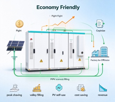 GreenMore energy storage cabinet for commercial peak shaving