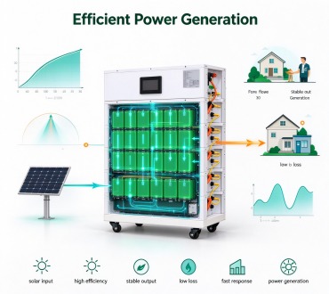 High-efficiency solar power generation for home energy storage