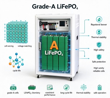 Grade-A LiFePO4 cells with 6000 cycles and long design life