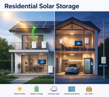 Wall-mounted residential solar storage battery installation