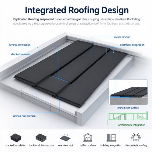 BIPV solar tile roof on modern villa with pool showing integrated architectural design