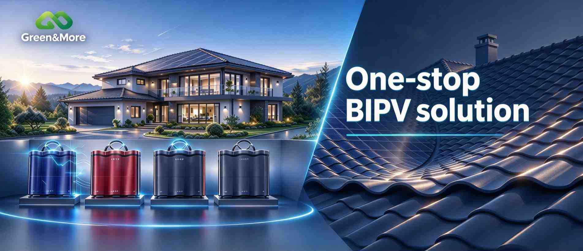 GreenMore's One-Stop BIPV Solar Tile and Photovoltaic Roofing System Solution Banner